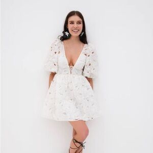 For Love and Lemons Leighton White Mini Dress